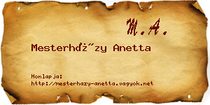 Mesterházy Anetta névjegykártya